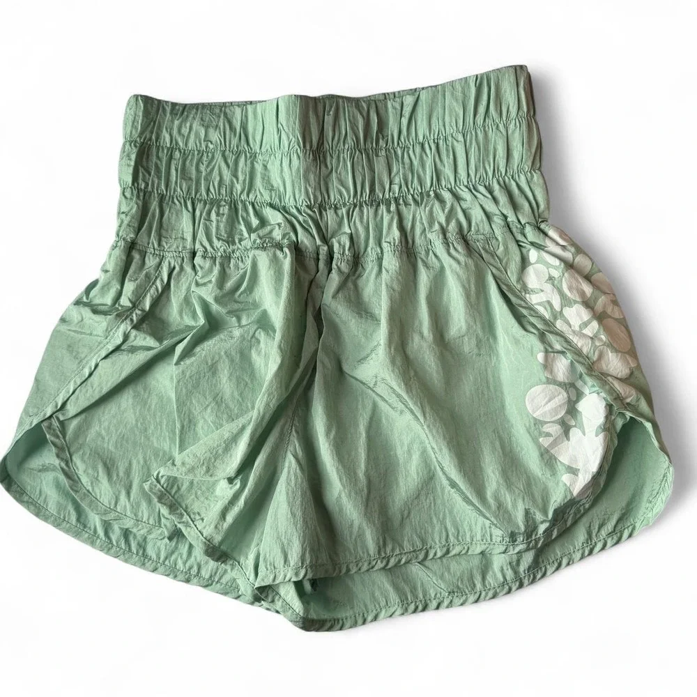 Free People FP Movement The Way Home Logo Shorts Mint Green S